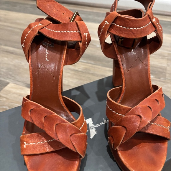 7 FOR ALL MANKIND NAOMI LEATHER PLATFORM SANDLE - Picture 3 of 15